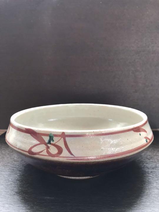 Japanese MASHIKO WARE By TAKEO SUDO Ground Glaze Akae Bowl Folk Art Pottery Box