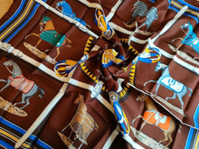 Load image into Gallery viewer, HERMES Paris Carre 90 100% Silk Couvertures et tenues de Jour Multicolor Brown
