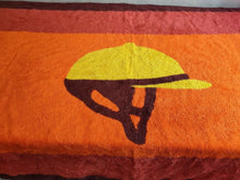 Load image into Gallery viewer, HERMES Beach Towel Bath Towel Mat Blanket Jockey Cap 147x90cm Multicolor Orange
