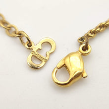 Load image into Gallery viewer, Christian Dior Vintage Circle Logo Plate Chain Necklace Pendant Gold Plated
