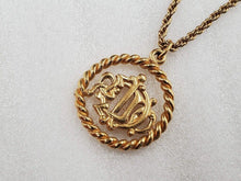 Load image into Gallery viewer, Christian Dior Old Logo Emblem Chain Necklace Pendant Gold Plated 45cm Vintage
