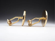 Load image into Gallery viewer, Christian Dior Vintage Circle Logo Cufflinks Set Gold Plated GP Men&#39;s Accessory
