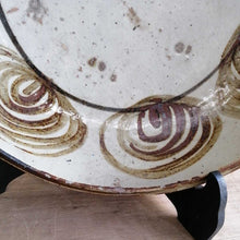 Load image into Gallery viewer, Edo Period Horse Eye Plate Seto Stone Mino Ware Platter Folk Art Pottery D34.5cm
