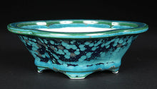 Load image into Gallery viewer, Japanese Shimizu Ware Bonsai Pot By Heian Senzan Green Crystal W15.5 x H5.5cm
