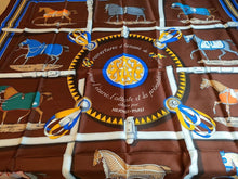 Load image into Gallery viewer, HERMES Paris Carre 90 100% Silk Couvertures et tenues de Jour Multicolor Brown
