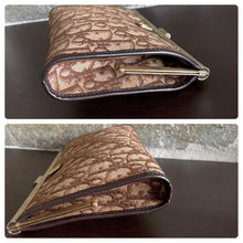 Load image into Gallery viewer, Christian Dior Trotter Gamaguchi Clutch Bag &amp; Coin Case Brown 2 Pieces Vintage
