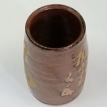 Load image into Gallery viewer, Japanese Artist TAKEO SUDO Persimmon Glaze Jar Flower Vase H20cm Pottery w/Box

