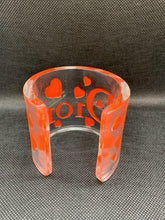 Load image into Gallery viewer, Christian Dior Vintage Logo Heart Clear Plastic Red Bangle Bracelet Accessory
