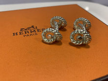 Load image into Gallery viewer, Hermes Paris Rope Twist Motif Cuffs Cufflinks Silver Tone Men&#39;s Accessory No Box
