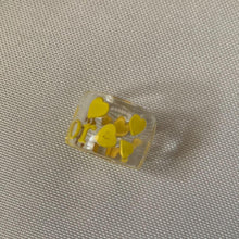 Load image into Gallery viewer, CHRISTIAN DIOR Authentic Logo Heart Clear Yellow Acrylic Finger Ring Accessory
