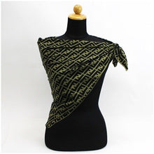 Load image into Gallery viewer, Fendi Vintage Zucca Logo Scarf Stole Green Black 100% Silk Italy Made 86×84cm
