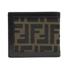 Load image into Gallery viewer, FENDI FF Zucca Logo Folding Mini Wallet Brown Canvas Leather Card Pockets w/Box
