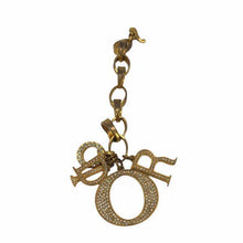 Load image into Gallery viewer, Christian Dior DIOR Logo Rhinestone Chain Bangle Bracelet Gold Plated GP Vintage
