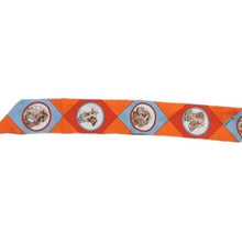 Load image into Gallery viewer, HERMES Paris Twilly COLLIERS ET CHIENS Scarf Silk 100% Orange Multicolor w/Box
