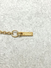 Load image into Gallery viewer, Fendi Logo Motif Chain Necklace Pendant Gold Plated GP Length 61.6cm Italy w/Box
