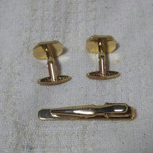 Load image into Gallery viewer, Christian Dior CD Logo Tiepin &amp; Cufflinks Set Gold Plated GP Men&#39;s Accessory
