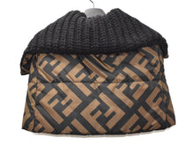 Load image into Gallery viewer, Fendi Zucca Logo Zip Up Poncho Short Cape Polyester Wool Ladies Size 40 Brown

