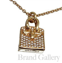 Load image into Gallery viewer, Hermes Paris Birkin Amulette Diamond Au750 Pink Gold Necklace Pendant 40.2cm
