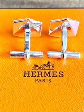Load image into Gallery viewer, Hermes Paris Authentic H Logo Cube Cuffs Cufflinks Ag925 Silver Men&#39;s Accessory
