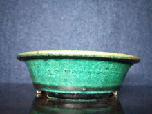 Load image into Gallery viewer, Japanese Bonsai Pot By Tokoname Koyo Green Glazed Round Flower Pot W14xH4cm

