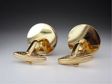 Load image into Gallery viewer, Christian Dior Vintage Circle Logo Cufflinks Set Gold Plated GP Men&#39;s Accessory
