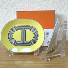 Load image into Gallery viewer, Hermes Paris Rallye 24 Oval Mini Plate 2 Pieces Yellow 15x12cm Porcelain w/Box
