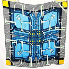 Load image into Gallery viewer, HERMES Paris Carre140 Stole Shawl MORS a JOUETS Cashmere Silk Blue Multicolor
