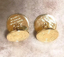 Load image into Gallery viewer, Hermes Paris Auth. Selle Serie Button Cuffs Cufflinks Gold Plate Men&#39;s Accessory
