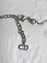 Load image into Gallery viewer, Christian Dior Three Circle Stars Logo Chain Necklace Pendant Silver Plated
