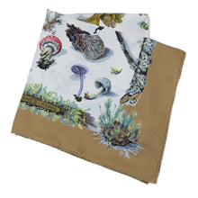 Load image into Gallery viewer, HERMES Paris Carre 90 100% Silk Champignons Mushrooms Scarf Stole White Brown
