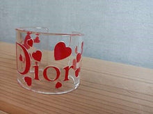 Load image into Gallery viewer, Christian Dior Vintage Logo Heart Clear Plastic Red Bangle Bracelet Accessory

