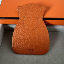 Load image into Gallery viewer, Hermes Paris Pikabook Orange Leather Monkey Bookmark Accessory W5xH7cm w/Box
