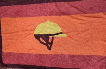 Load image into Gallery viewer, HERMES Beach Towel Bath Towel Mat Blanket Jockey Cap 147x90cm Multicolor Orange
