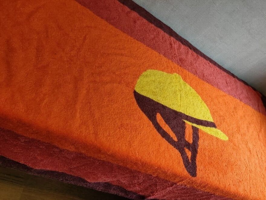 HERMES Beach Towel Bath Towel Mat Blanket Jockey Cap 147x90cm Multicolor Orange
