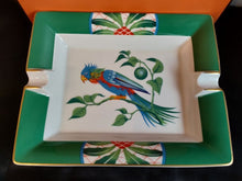 Load image into Gallery viewer, HERMES Cockatoo Cigar Ashtray Rectangle Oriental bird Made in France In Box

