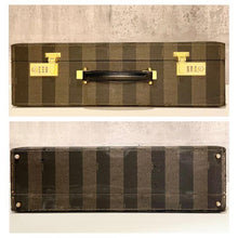 Load image into Gallery viewer, Fendi Vintage Pequin Pattern Attache Case Trunk Briefcase Brown Turn Lock Italy
