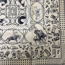 Load image into Gallery viewer, HERMES Paris Authentic Carre 55 Scarf 100% Silk RODEO DES COWGIRLS White Tone
