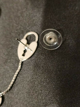 Load image into Gallery viewer, Christian Dior Heart Cadena Logo Key Dangle Pierce Earrings Silver Accessory
