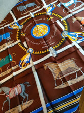 Load image into Gallery viewer, HERMES Paris Carre 90 100% Silk Couvertures et tenues de Jour Multicolor Brown

