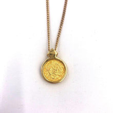 Load image into Gallery viewer, Christian Dior Circle Logo Rhinestone Chain Necklace Pendant Black Gold GP 51cm
