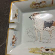 Load image into Gallery viewer, Hermes Paris Porcelain Cigar Ashtray Beagle Dog White Brown L15xW19cm Interior
