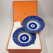 Load image into Gallery viewer, HERMES Bleus d&#39;Ailleurs Soup Pasta Plate 4 Pieces 24cm Dinnerware Tableware Blue
