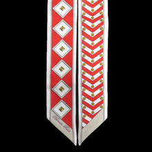 Load image into Gallery viewer, HERMES Paris Twilly COLLIERS ET CHIENS Dog Scarf Silk 100% Red White Accessory
