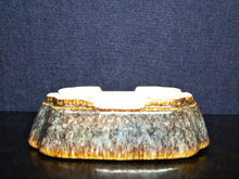Load image into Gallery viewer, Japanese Bonsai Pot By Tokoname Koyo Brown Glazed Fan Shape W14.2x11.2xH3.8cm
