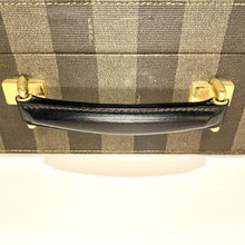 Load image into Gallery viewer, Fendi Vintage Pequin Pattern Attache Case Trunk Briefcase Brown Turn Lock Italy
