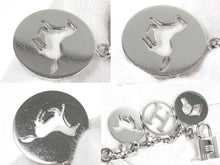 Load image into Gallery viewer, Hermes Berloque Amulette 4 Motifs Horse Dog Logo Bag Charm Chain Silver Plated
