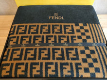 Load image into Gallery viewer, Fendi Auth. Zucca Geometric Pattern Blanket Throw Brown Black Cotton 100% w/Box
