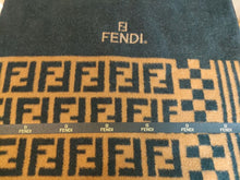 Load image into Gallery viewer, Fendi Auth. Zucca Geometric Pattern Blanket Throw Brown Black Cotton 100% w/Box

