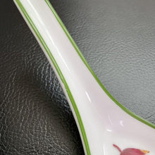 Load image into Gallery viewer, Hermes Paris Mesclun Lotus Spoons Set of 2 Porcelain Dessert Spoon White Green
