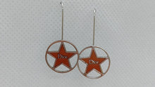 Load image into Gallery viewer, Christian Dior Circle Star Logo Pierce Earrings Hook Silver Plated GP Accessory
